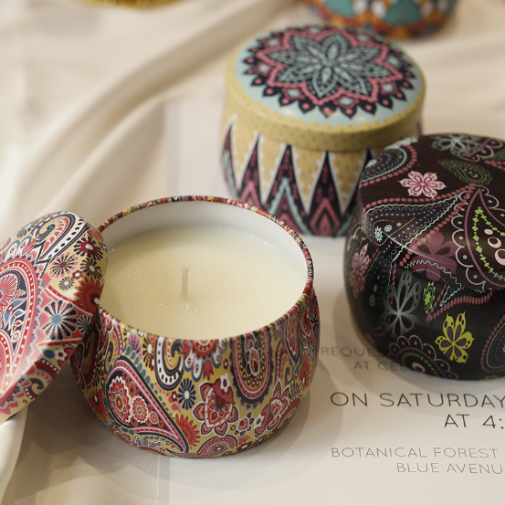 Brand custom wholesale aroma fragrance oil scented soy candles travel tin China provide